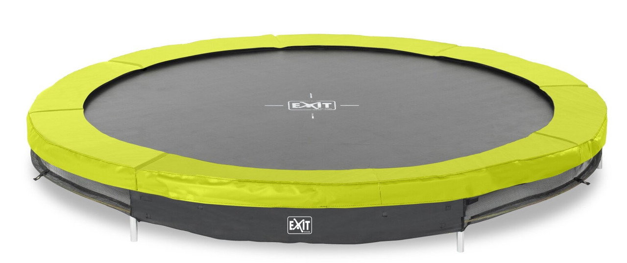 Батут вбудований у землю EXIT Silhouette 244 см, зелений для дітей і підлітків, фото 1