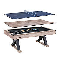 Стіл для більярду та настільного тенісу 3в1 inSPORTline Residento - світле дерево