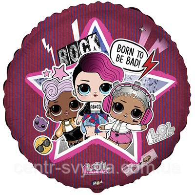 Фольгована кулька Flexmetal 18"(45 см) Коло "L.O.L | Ляльки Лол" рок-гурт