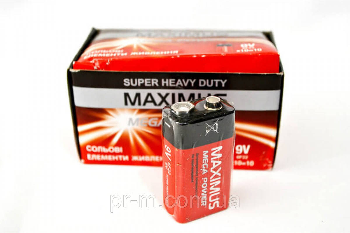 Батарейка крона Maximus Super Heavy Duty 6F22 9V9V 6F22 (10шт/уп)