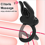 Віброкольцо з шипами для стимуляції, ерекційне кільце з вібрацією, інтимні іграшки, фото 9