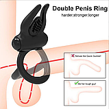 Віброкольцо з шипами для стимуляції, ерекційне кільце з вібрацією, інтимні іграшки, фото 8