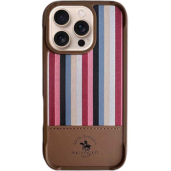 Шкіряний чохол Polo Santa Barbara Isaac для iPhone 16 Pro Max Champagne Gold