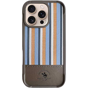 Шкіряний чохол Polo Santa Barbara Isaac для iPhone 16 Pro Max Titanium Grey