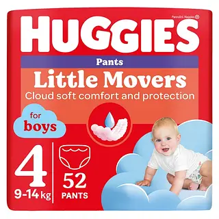 Підгузки-трусики Huggies Little Movers/Pants 4 Mega 9-14 кг для дівчаток 52 шт (5029053547541)