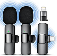 Бездротовий петличний мікрофон Qhot для iPhone,Android мікрофон Plug and Play для запису, прямої трансляції, додаток не потрібний