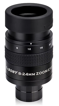 Зум окуляр SVBONY Zoom 8-24 мм SV171 поле зору 56-38° винос зіниці 18-19,5 мм FMC чоріння торців