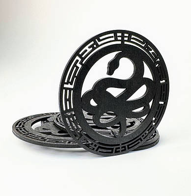 Костер з дерева Змія чорний 95*95 мм