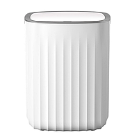 Сенсорне відро для сміття без внутрішнього відра Jah5811 Nordic 12 л пластик білий із сірим (Papatya-TM)