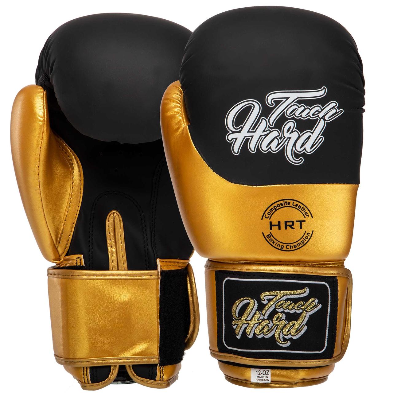Боксерські рукавички на липучці PU HARD TOUCH BO-4439 (розміри 10-14 унцій)