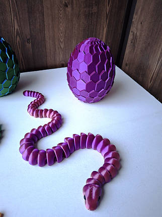 Іграшка 3Д змія в яйці. Яйце дракона з рухомою змійкою всередині, фото 1