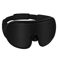 Маска для сну анатомічна Чорна — регульована пов'язка на очі, захист від світла та комфорт