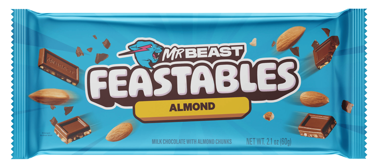 Шоколад Feastables Mr Beast Bar Almond Chunks 60г, фото 1