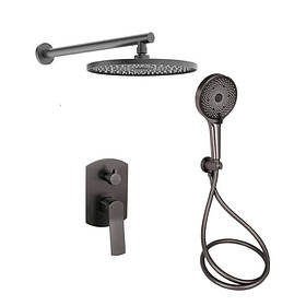 Душова система універсальна Qtap Slavonice прихованого монтажу на два споживача QTSLA113GMB45899 Gunmetal