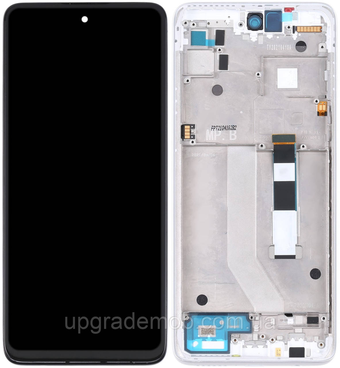 Дисплей модуль тачскрин Motorola XT2113-3 Moto G 5G /XT2113-2 Moto One 5G Ace чорний оригінал з рамкою, фото 1