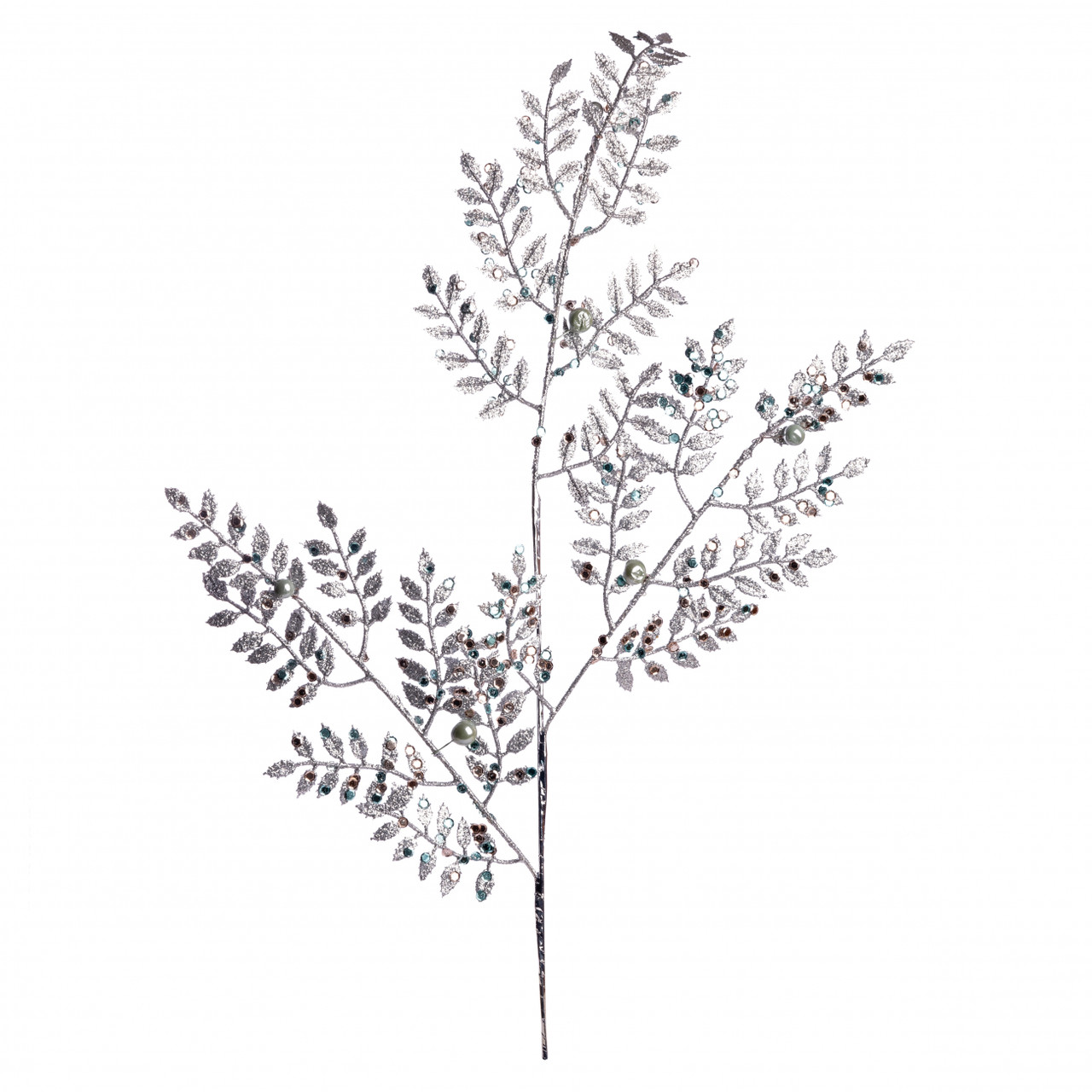 Гілка декоративна ( з бусинами, срібло, 90см) Yes! Fun