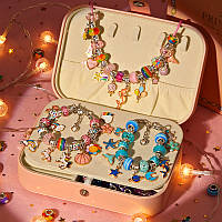 Великий дитячий набір скринька Хендмейд прикраса біжутерія Збери аксесуар своїми руками 12 основ браслетів