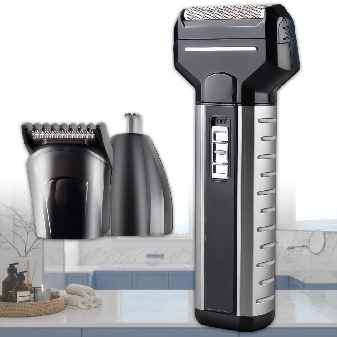 Електробритва-триммер акумуляторна з 3 різними насадками Gemei GM-789 Електробритва 3 в 1, фото 1