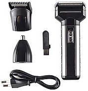 Електробритва-триммер акумуляторна з 3 різними насадками Gemei GM-789 Електробритва 3 в 1, фото 2