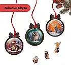 Набір новорічних іграшок-пазлів для ялинки Лісові історії, 3 шт., 15х12 см, картонна коробка, фото 3