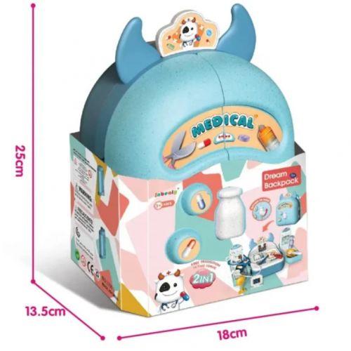 Набір лікаря "Корівка", 2 в 1 , 15 аксесуарів, валіза-рюкзак, фото 1