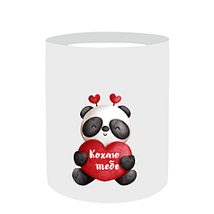 Наліпка на капелюшну коробку 12х14см - Панда з серцем