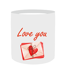 Наліпка на капелюшну коробку 15х17см - Love you