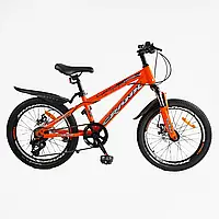 Дитячий спортивний велосипед 20'' Corso Crank сталева рама 11", LTWOO-A2 7 швидкостей, зібраний на 75%