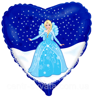 Фольгована кулька Flexmetal 18"(45 см) Серце "Холодне серце" Ельза