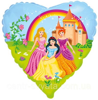 Фольгована кулька Flexmetal 18"(45 см) Серце Принцеси на прогулянці