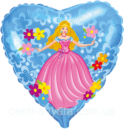 Фольгована кулька Flexmetal 18"(45 см) Серце Принцеса Аврора