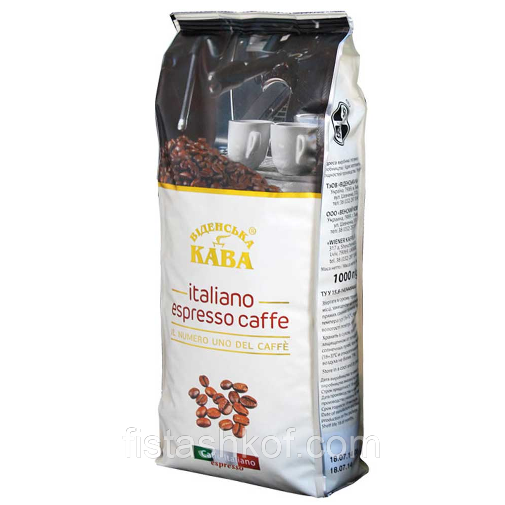 Вiденська Кава Italiano Espresso Caffe Кофе 1кг. (зерно)