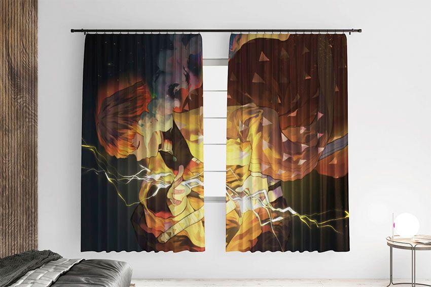 Штори з принтом «Zenitsu Agatsuma. Demon Slayer»