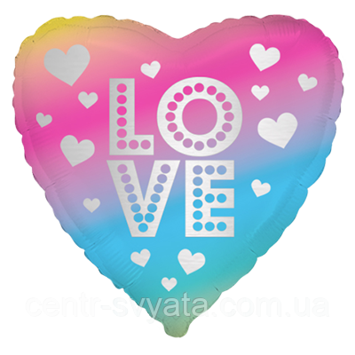 Фольгована кулька Flexmetal 18"(45 см) Серце "Love" градієнт