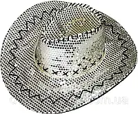 Капелюх ковбоя з берегами блискітки (срібло)