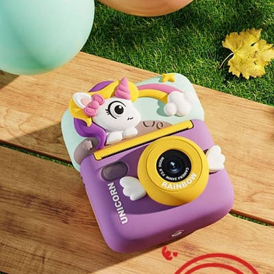 Інтерактивний цифровий девайс дитячий гаджет Фотоапарат принтер поворотний екран фронтальна камера SD роз'єм