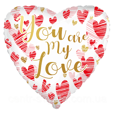 Фольгована кулька Flexmetal 18"(45 см) Серце "You are my Love"