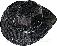 Капелюх ковбоя з берегами блискітки (чорна)