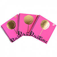 Блокнот для записів 150*150,64аркушів, лінія, подвійна спіраль ламінація фольга золото) YES "DUO TONE"