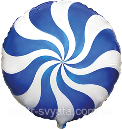 Фольгована кулька Flexmetal 18"(45 см) Коло Цукерка карамель синя
