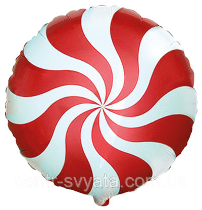 Фольгована кулька Flexmetal 18"(45 см) Коло Цукерка карамель червона