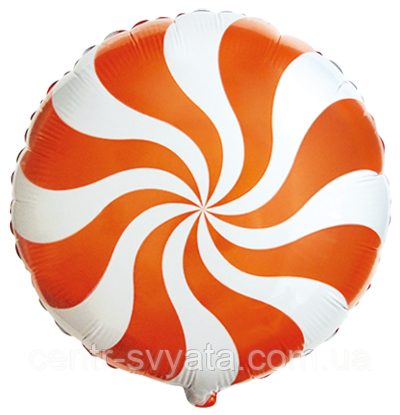 Фольгована кулька Flexmetal 18"(45 см) Коло Цукерка карамель помаранчева