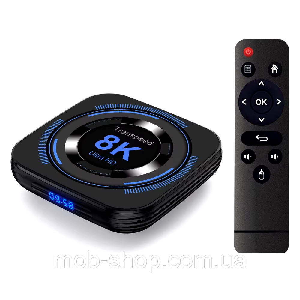 Смарт-ТВ приставка Transpeed 8K 4/64Gb смарт-приставки SMART TV box, фото 1