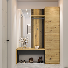 Передпокій (прихожа) з ДСП Емма 1 дуб артизан/антрацит Світ Меблів