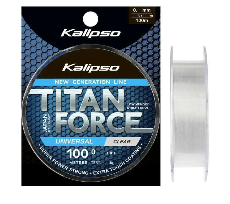 Волосінь Kalipso Titan Force Universal CL 100м 0.12мм 2.3кг (колір: прозорий/clear)