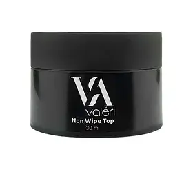 Топ для нігтів без липкого шару Valeri Top Non wipe прозорий, 30 мл