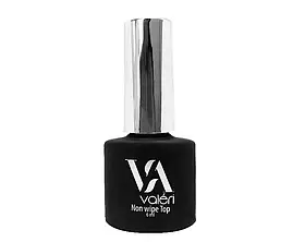 Топ для нігтів без липкого шару Valeri Top Non wipe прозорий, 6 мл