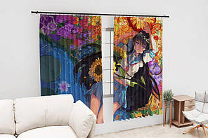 Штори з принтом «Girl. Field of flowers. Anime», фото 2