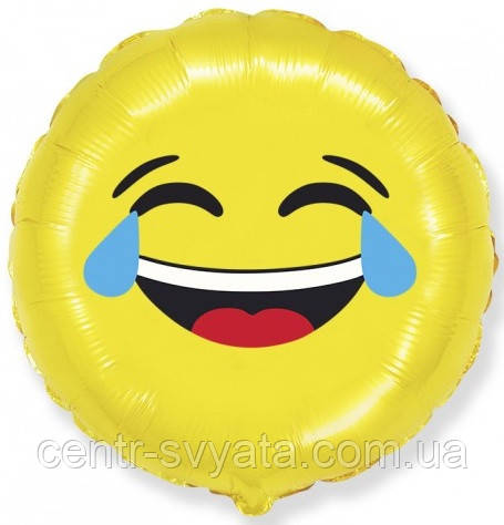 Фольгована кулька Flexmetal 18"(45 см) Коло Смайл "LAUGHT"