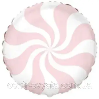 Фольгована кулька Flexmetal 18"(45 см) Коло Цукерка карамель пастель персикова